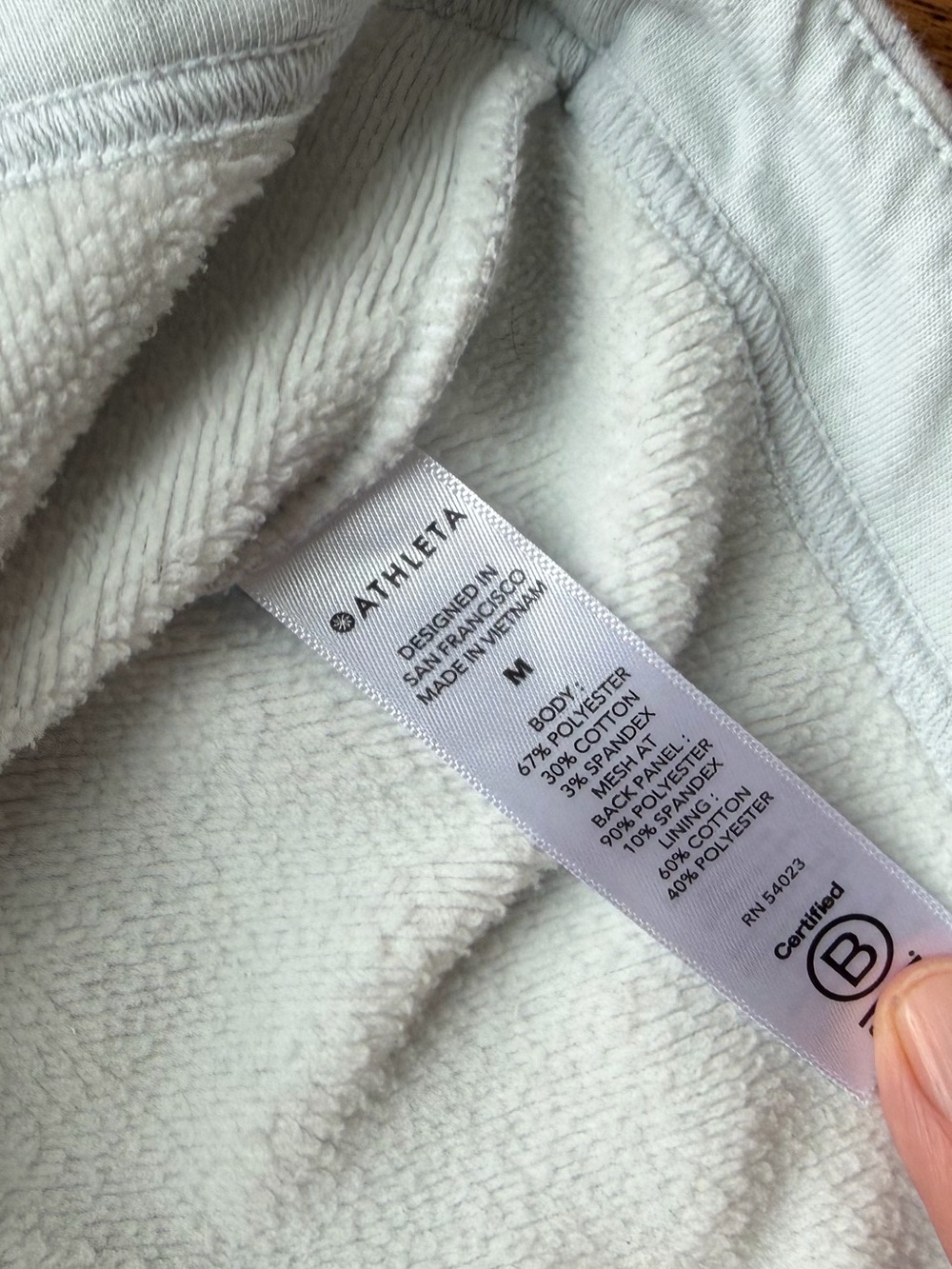 Athleta Cozy Karma Hooded Long Line Jacket Fleece Plush Interior Heather Grey M - Picture 6 of 8